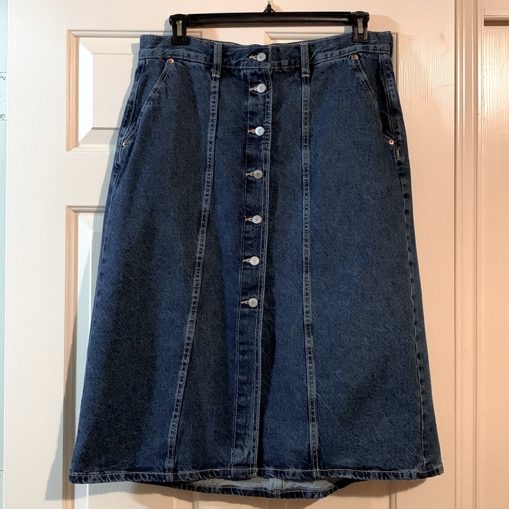 Old Navy Dark Blue A-Line Denim Skirt